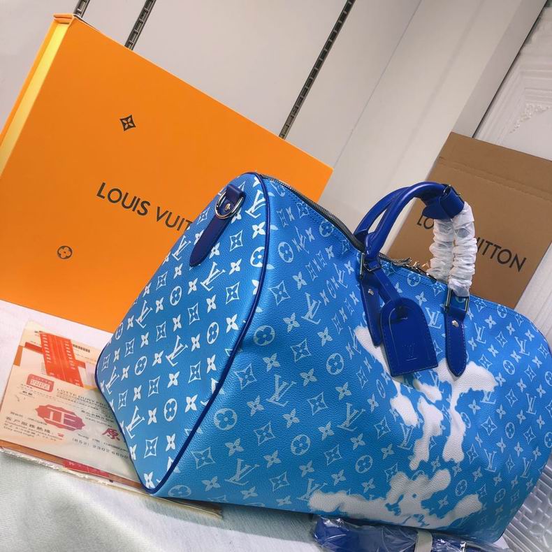 Louis Vuitton Keepall Bandouliere Clouds Monogram 50 Blue