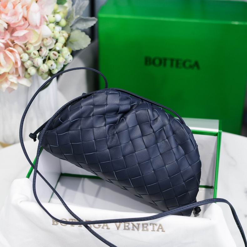 BOTTEGA VENETA Dark Blue Lambskin Mini Pouch