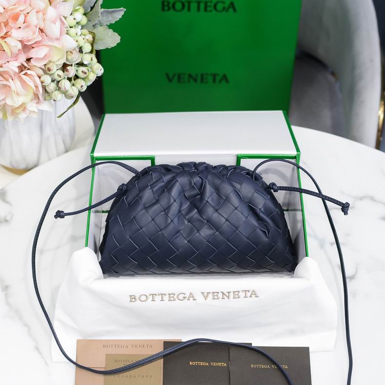 BOTTEGA VENETA Dark Blue Lambskin Mini Pouch