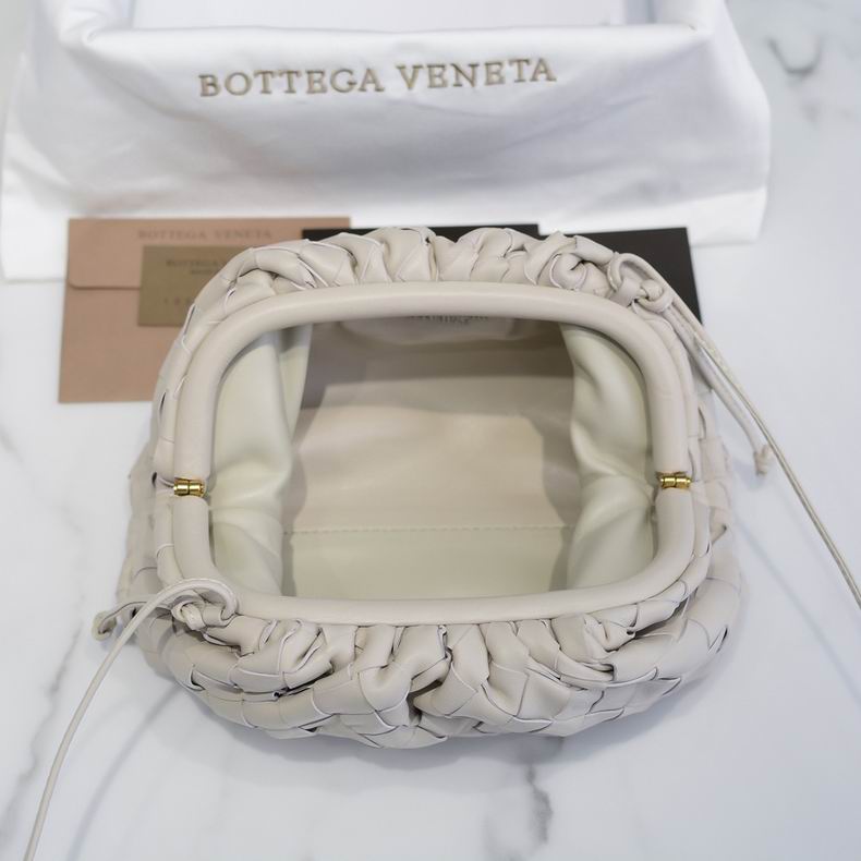 BOTTEGA VENETA Off White Lambskin Mini Pouch