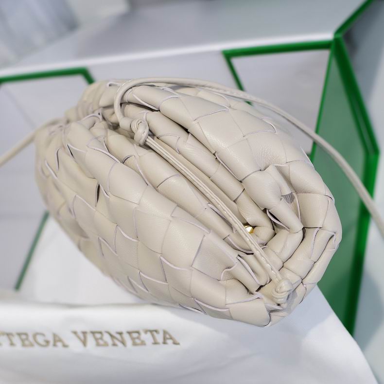 BOTTEGA VENETA Off White Lambskin Mini Pouch
