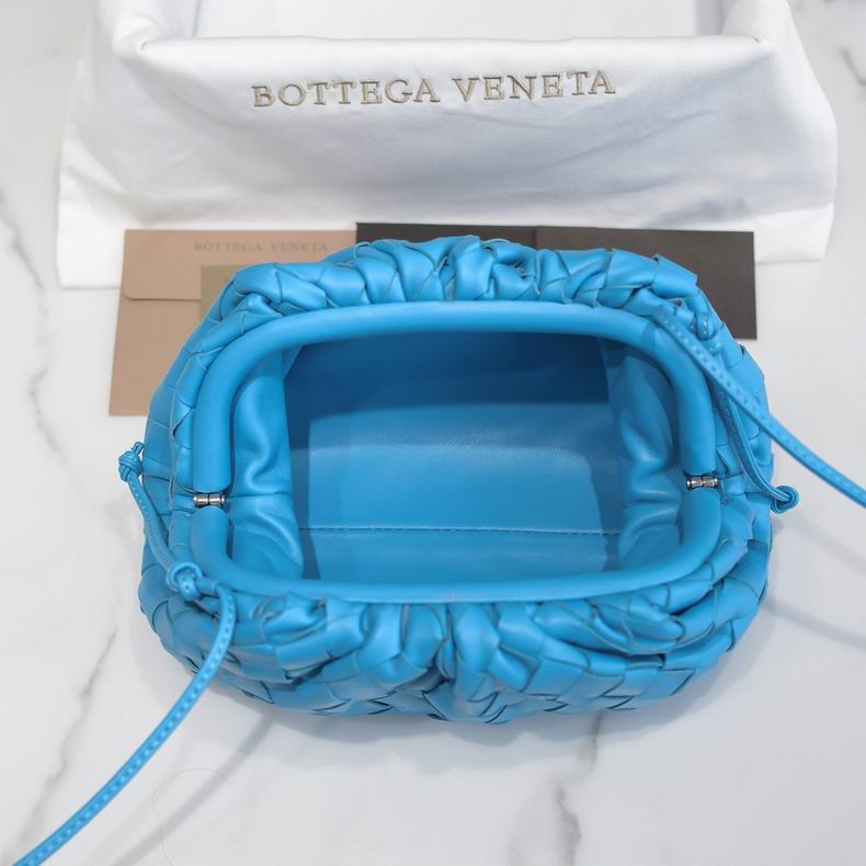BOTTEGA VENETA Light Blue Lambskin Mini Pouch