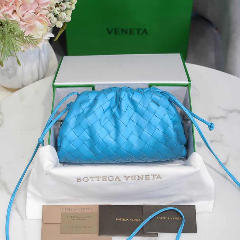 BOTTEGA VENETA Light Blue Lambskin Mini Pouch