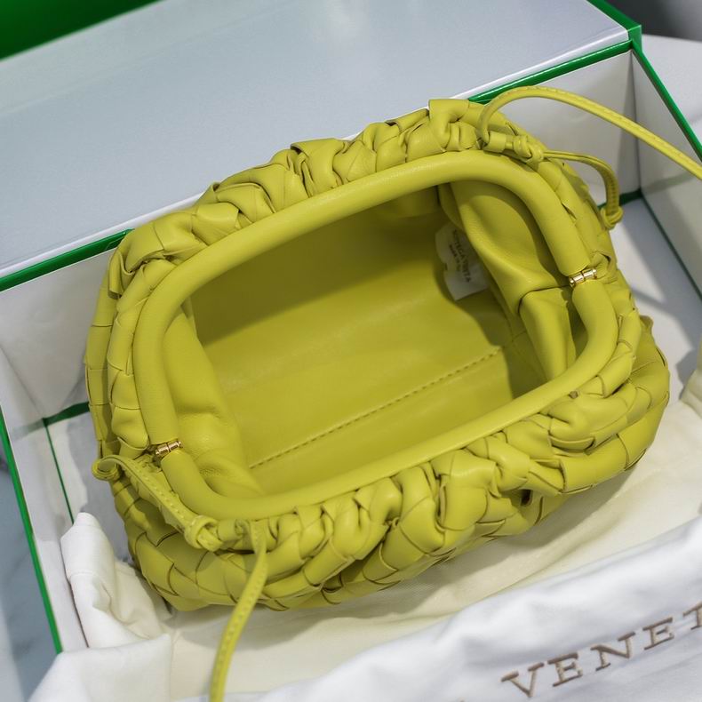 BOTTEGA VENETA Light Green Lambskin Mini Pouch