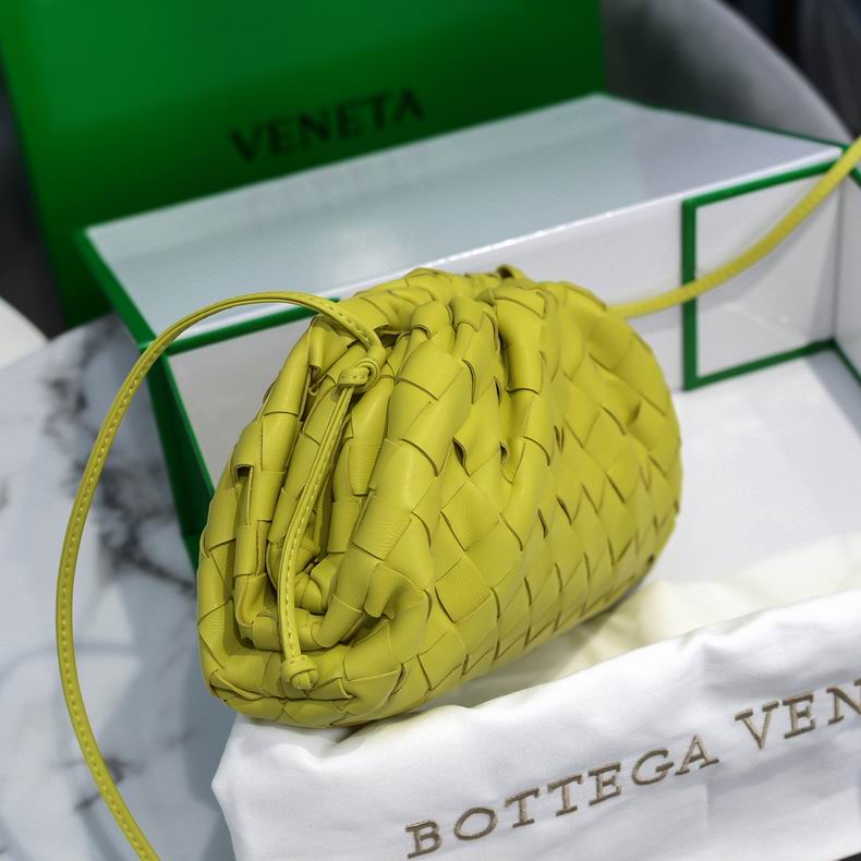 BOTTEGA VENETA Light Green Lambskin Mini Pouch