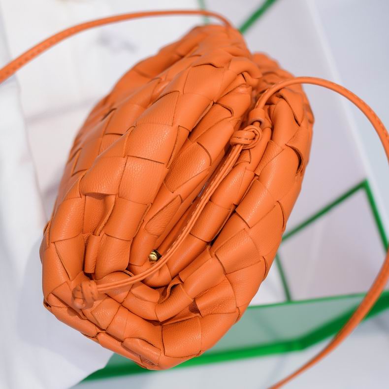 BOTTEGA VENETA Orange Lambskin Mini Pouch