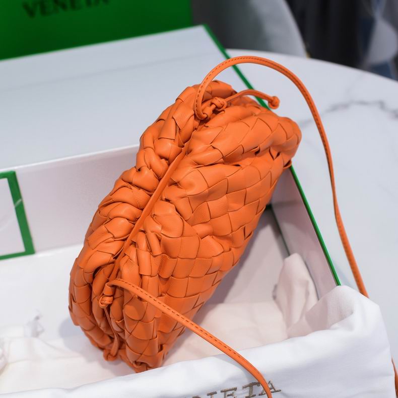 BOTTEGA VENETA Orange Lambskin Mini Pouch
