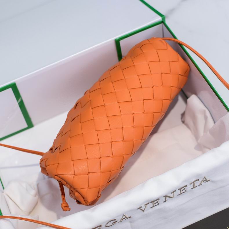 BOTTEGA VENETA Orange Lambskin Mini Pouch