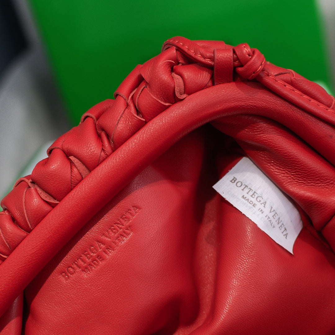BOTTEGA VENETA Red Lambskin Mini Pouch