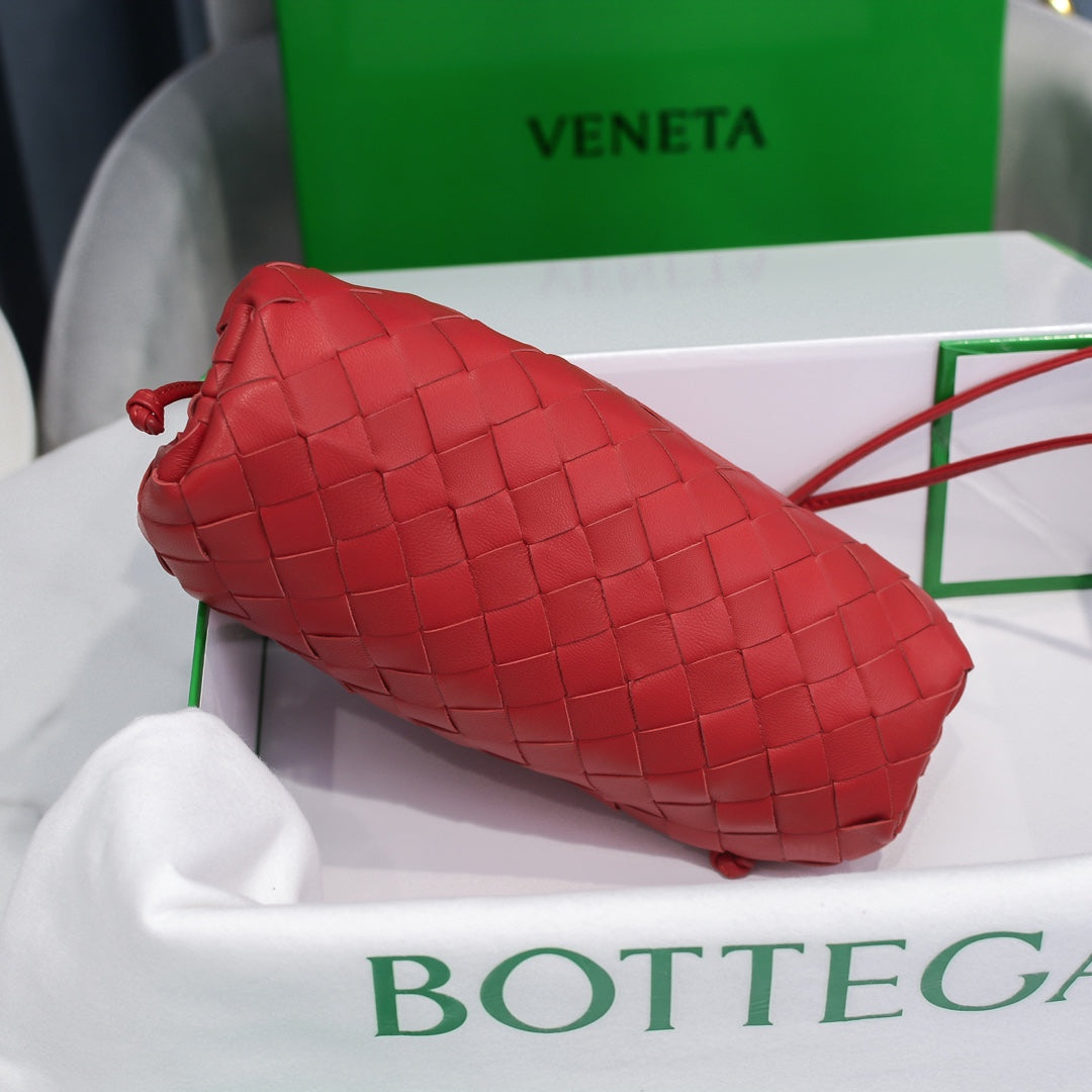 BOTTEGA VENETA Red Lambskin Mini Pouch
