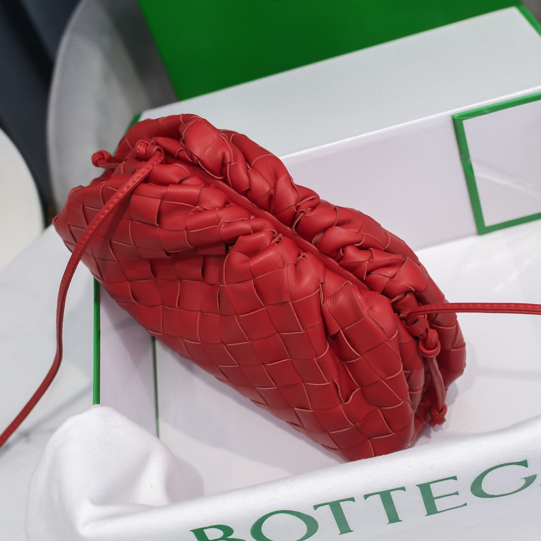 BOTTEGA VENETA Red Lambskin Mini Pouch