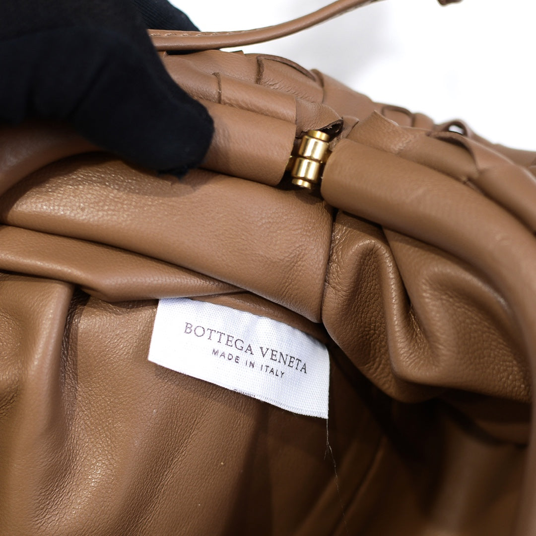 BOTTEGA VENETA Brown Lambskin Mini Pouch