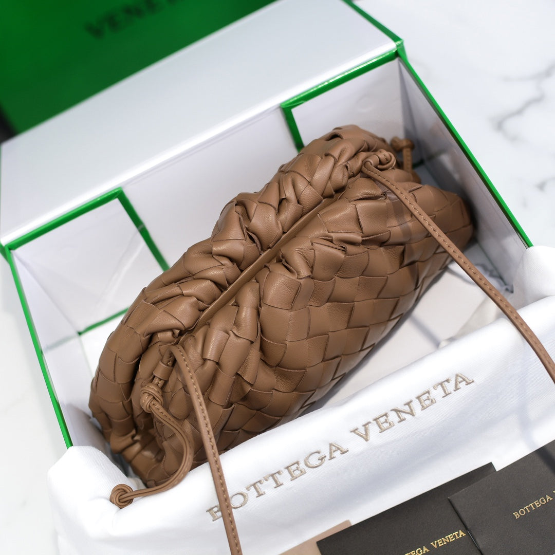 BOTTEGA VENETA Brown Lambskin Mini Pouch