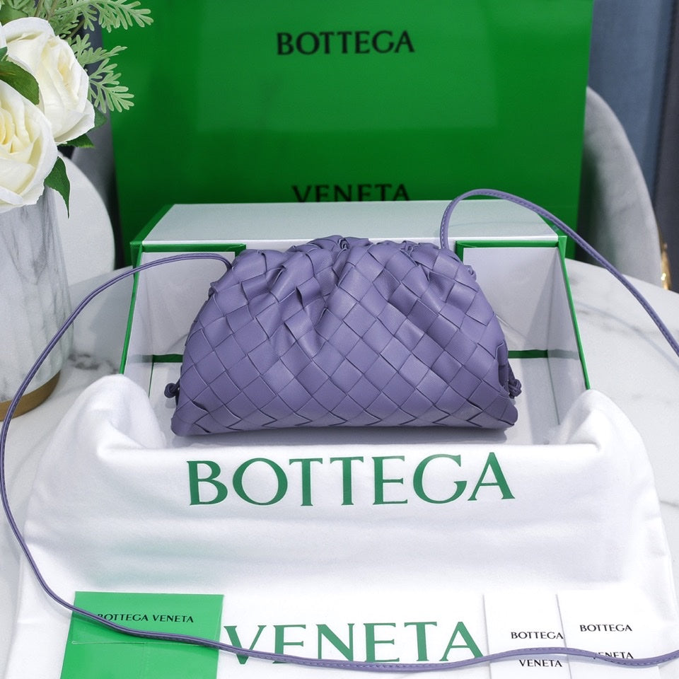 BOTTEGA VENETA Purple Lambskin Mini Pouch