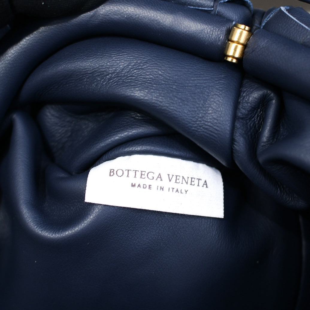 BOTTEGA VENETA Dark Blue Lambskin Mini Pouch