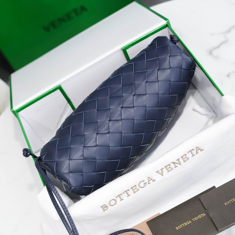 BOTTEGA VENETA Dark Blue Lambskin Mini Pouch