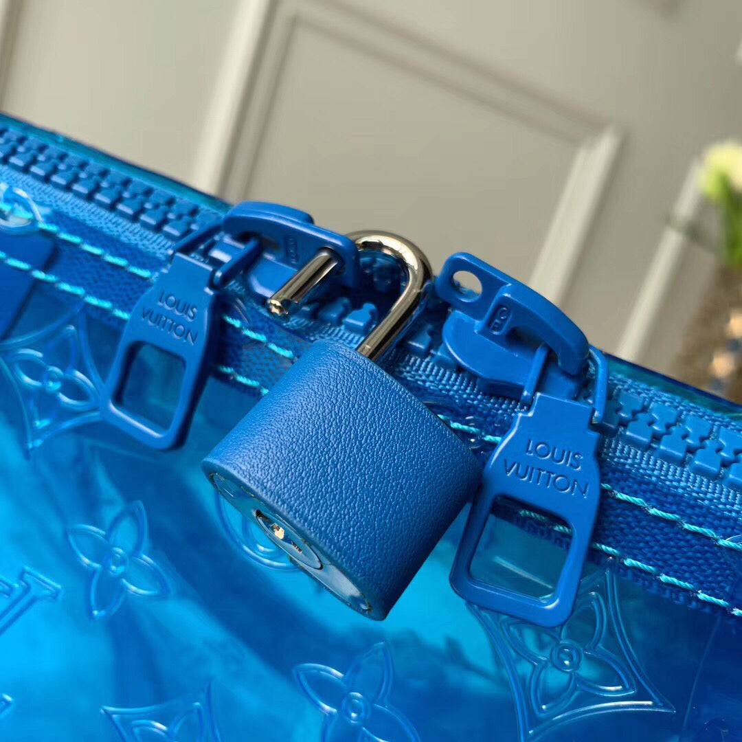 Louis Vuitton Vintage - RGB Keepall Bandouliere 50 - Blue - Plastic and PVC