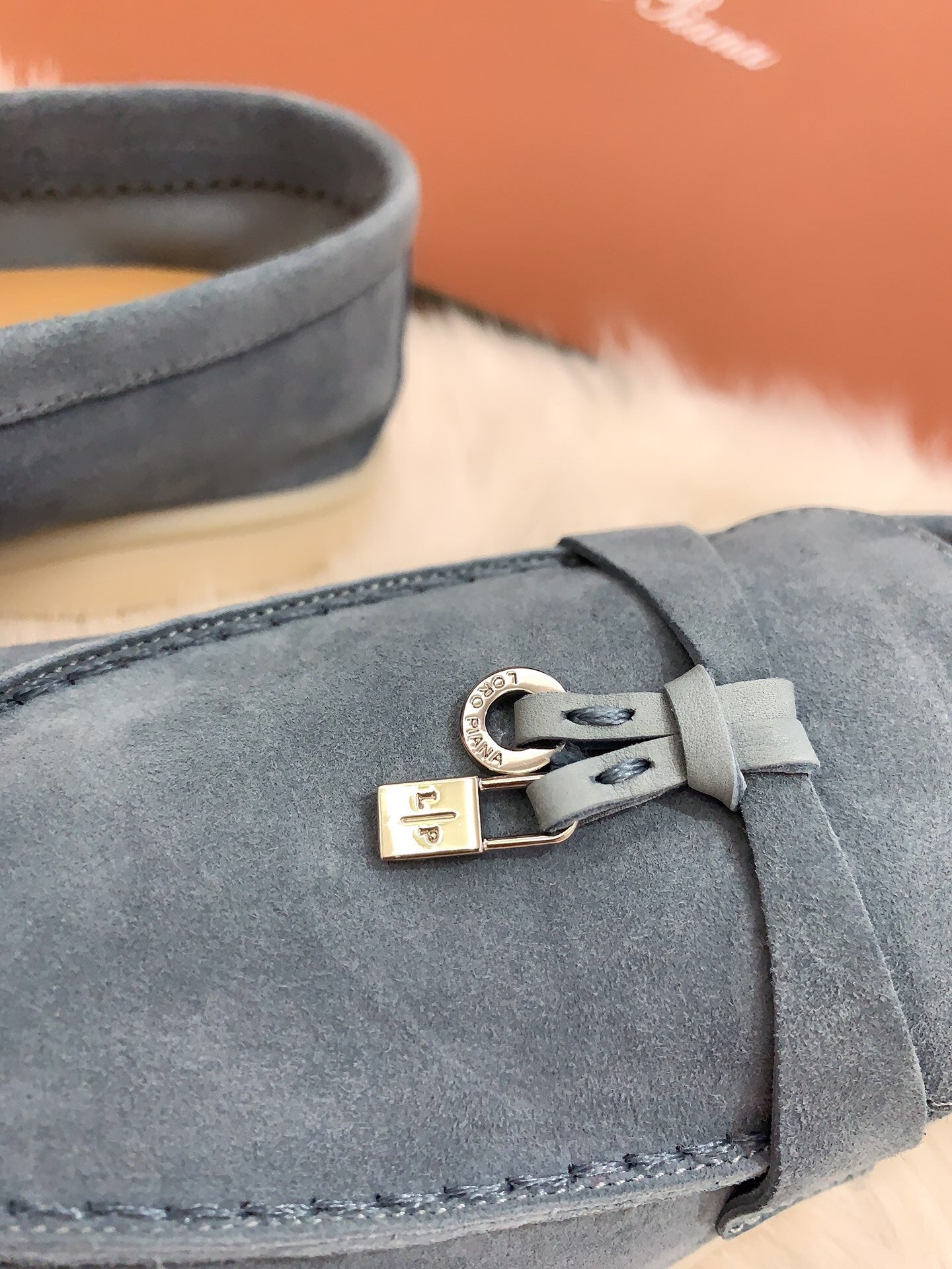 Loro Piana Summer Charms Walk Loafers in Grey