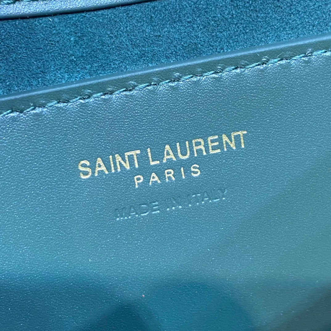 YSL Le 5 À 7 Hobo Bag In Natural Smooth Leather Green