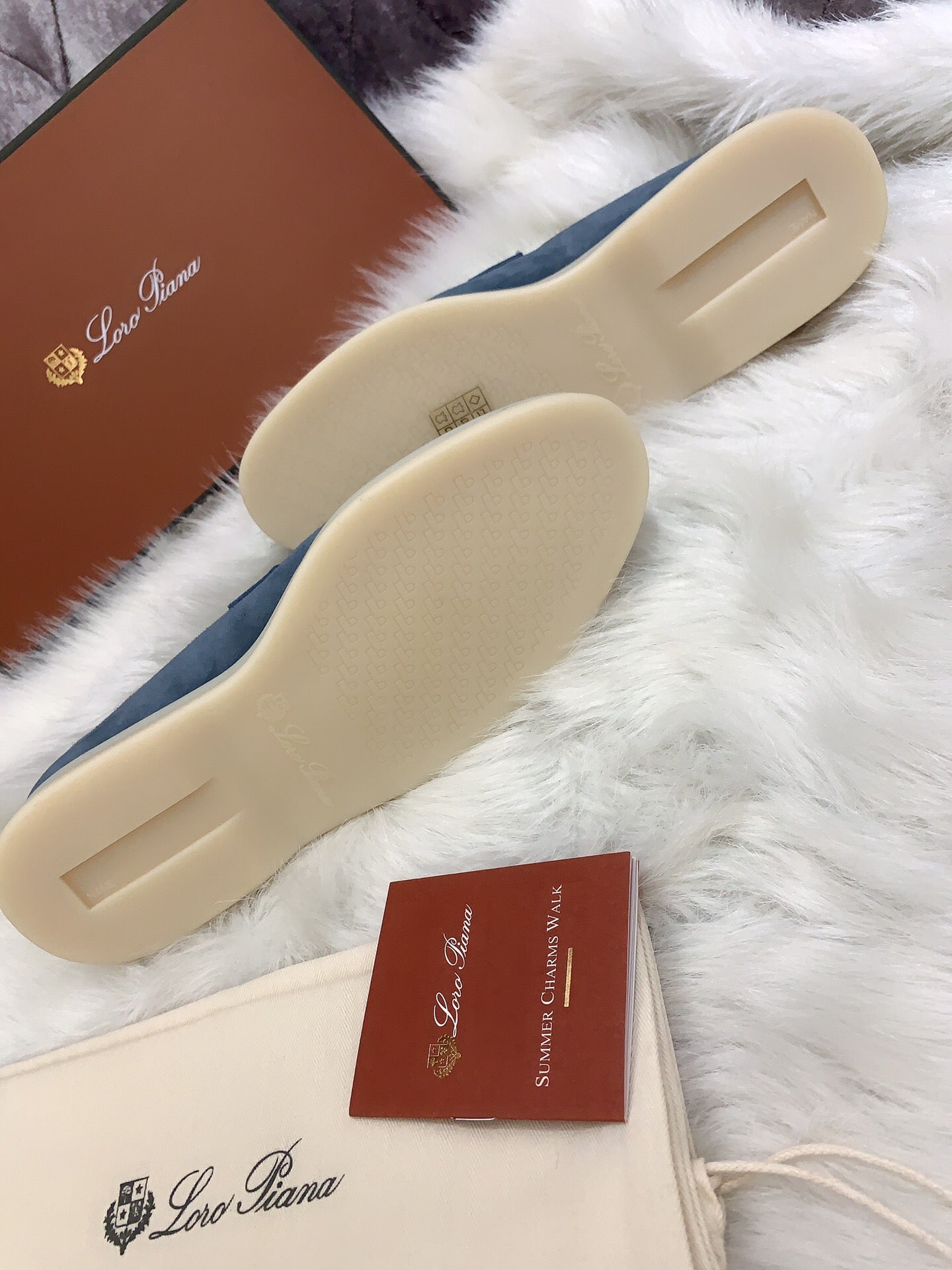 Loro Piana Summer Charms Walk Loafers in Grey