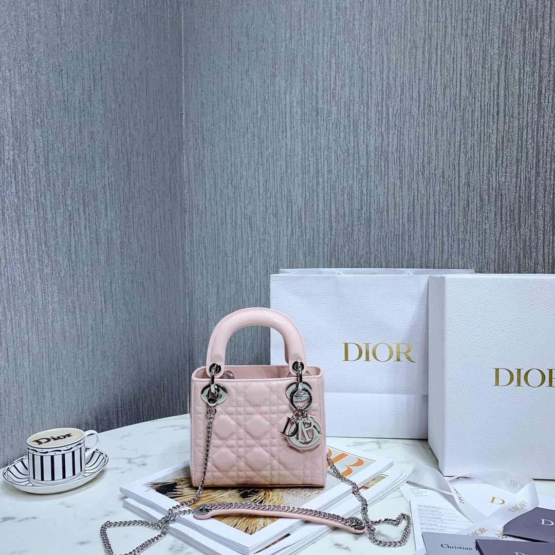 Dior Medium Lady D in Patent Cannage Calfskin