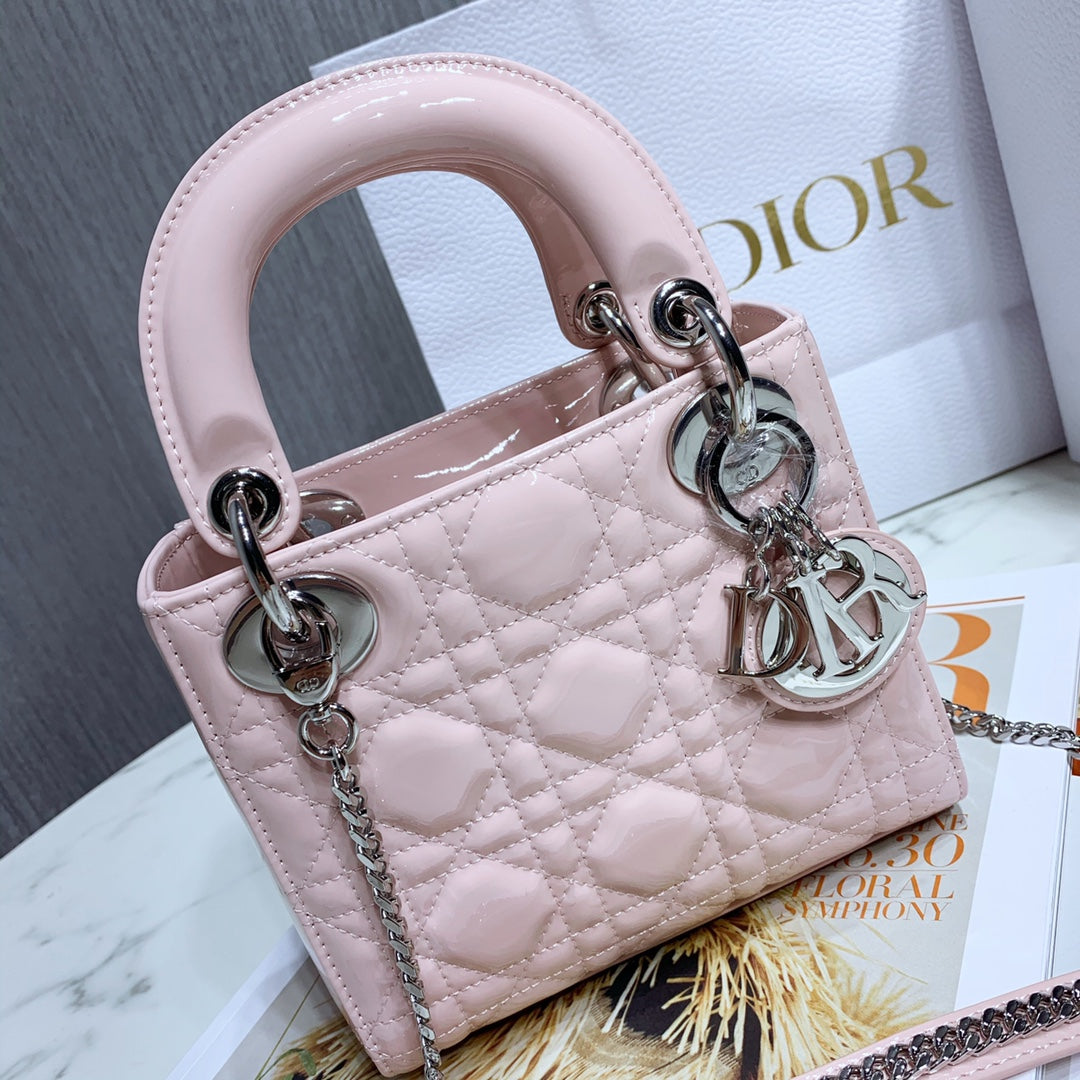 Dior Medium Lady D in Patent Cannage Calfskin