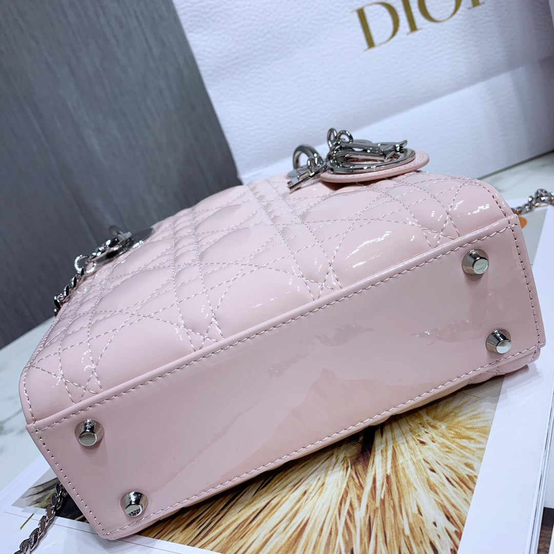 Dior Medium Lady D in Patent Cannage Calfskin