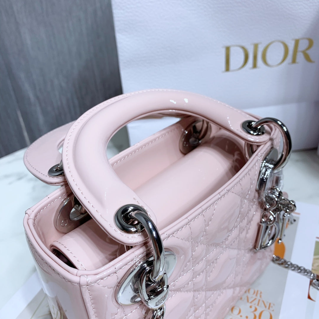 Dior Medium Lady D in Patent Cannage Calfskin