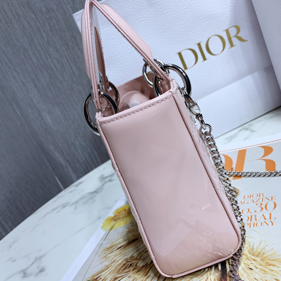 Dior Medium Lady D in Patent Cannage Calfskin