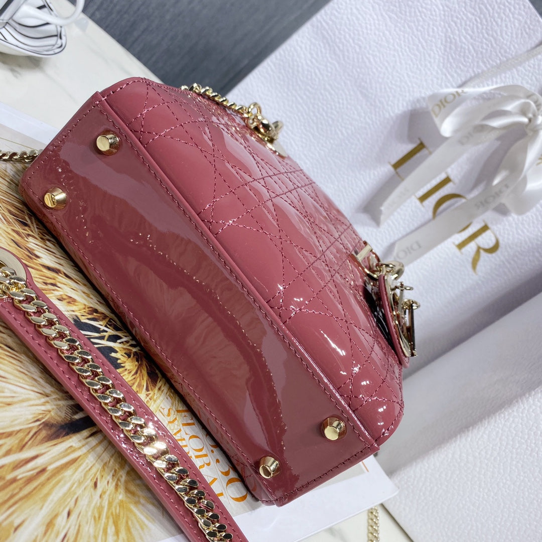 Dior Medium Lady D in Patent Cannage Calfskin