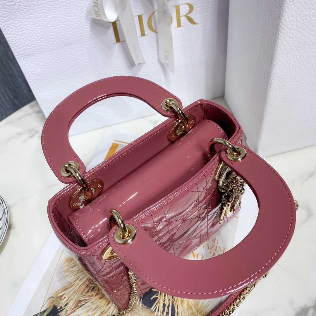Dior Medium Lady D in Patent Cannage Calfskin