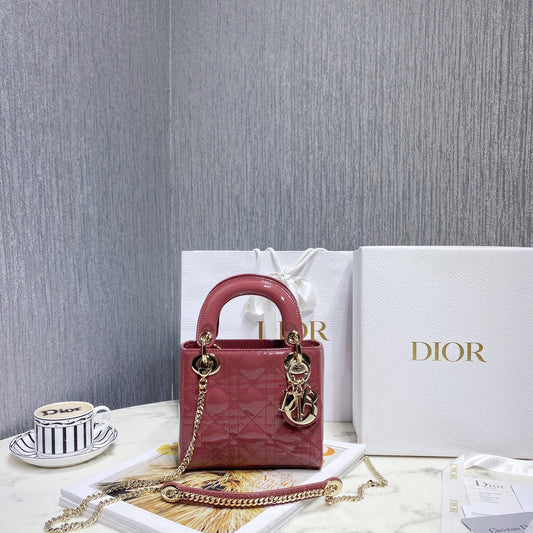 Dior Medium Lady D in Patent Cannage Calfskin