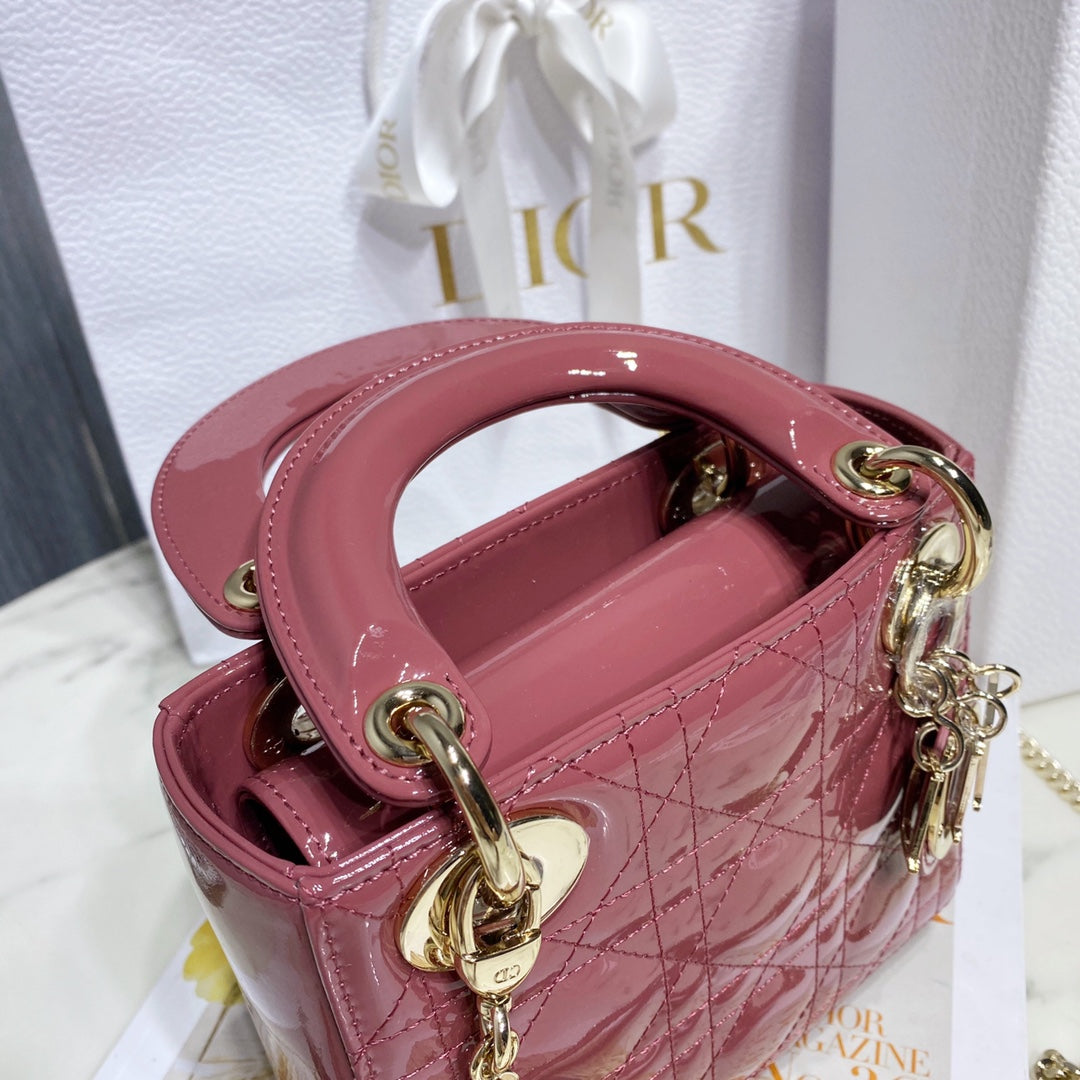 Dior Medium Lady D in Patent Cannage Calfskin