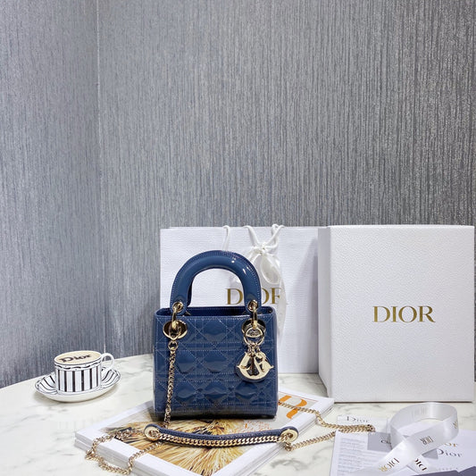 Dior Medium Lady D in Patent Cannage Calfskin
