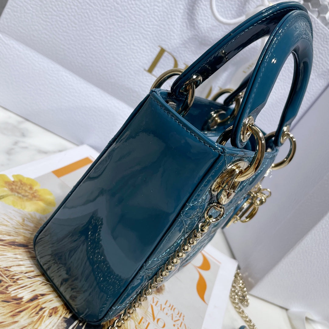 Dior Medium Lady D in Patent Cannage Calfskin