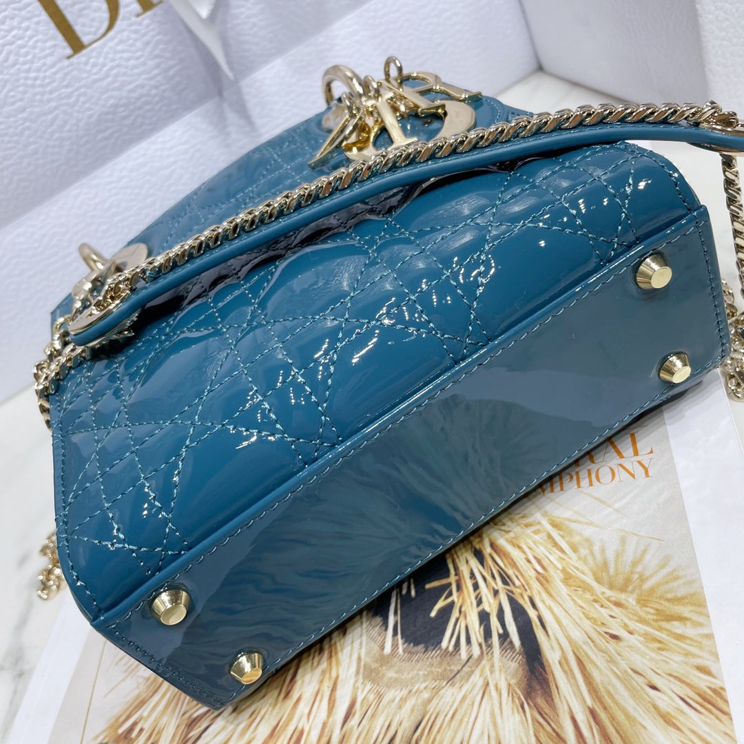 Dior Medium Lady D in Patent Cannage Calfskin
