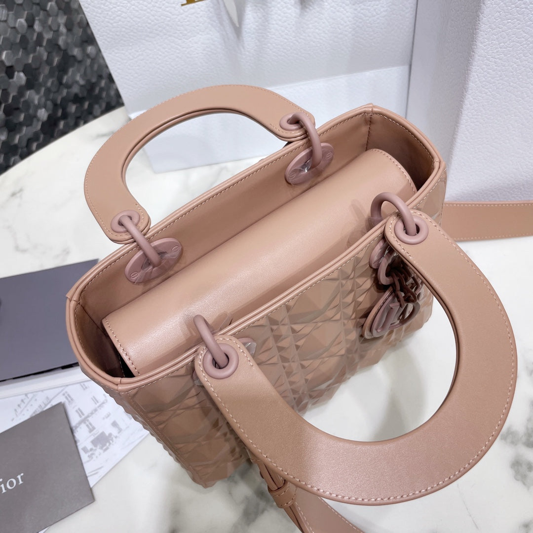 Dior Medium Lady D in Patent Cannage Calfskin