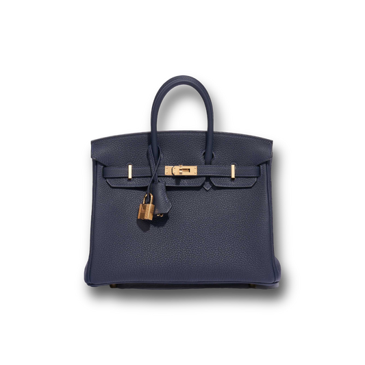 Birkin 25 blue nuit togo leather gold hardware