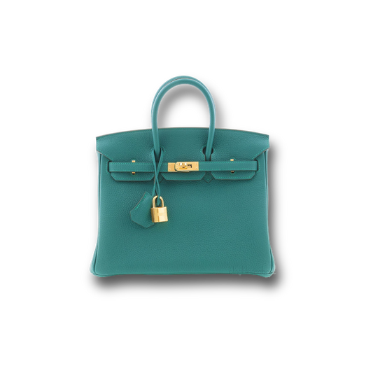 Birkin 25 Malchite togo gold hardware