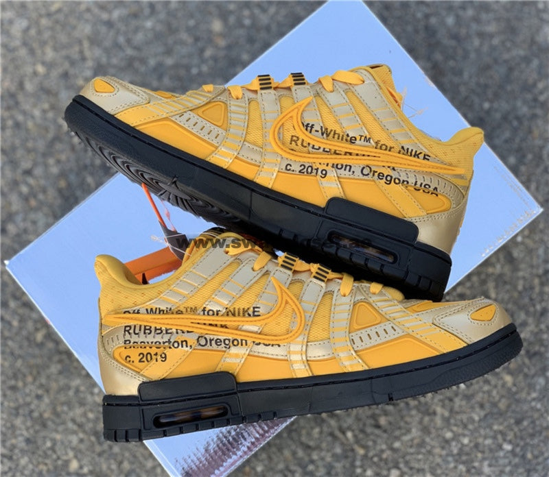 Nike Air Rubber Dunk x Off-White "University Gold"